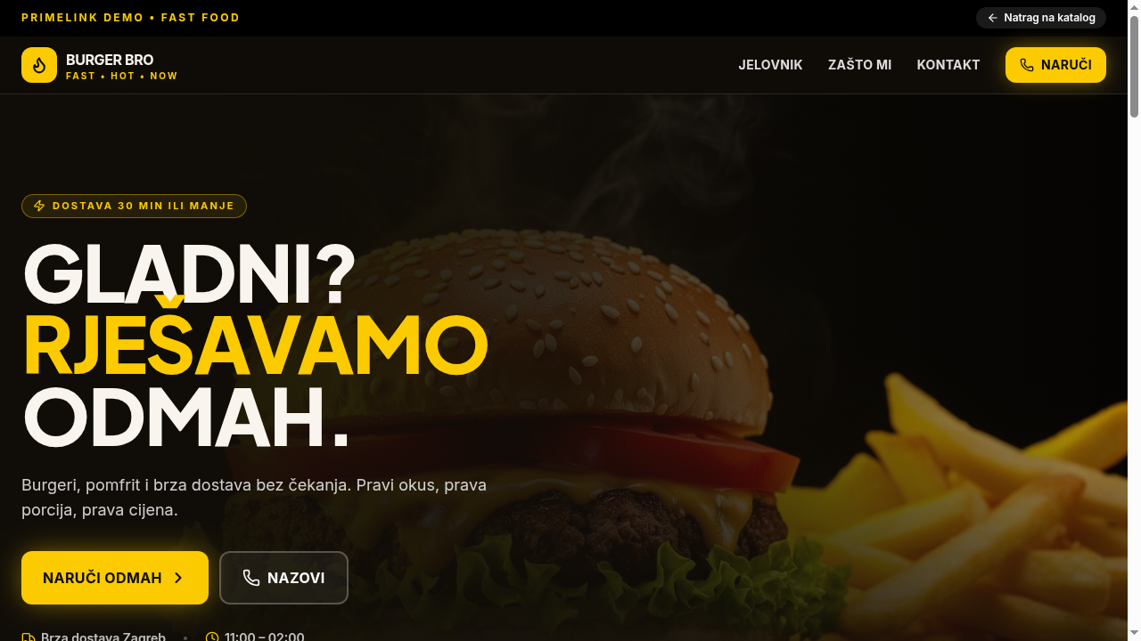 Preview Fast food demo stranice