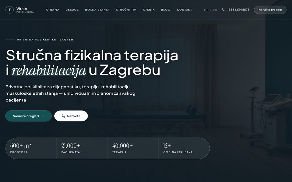 Preview Poliklinika — fizikalna terapija demo stranice
