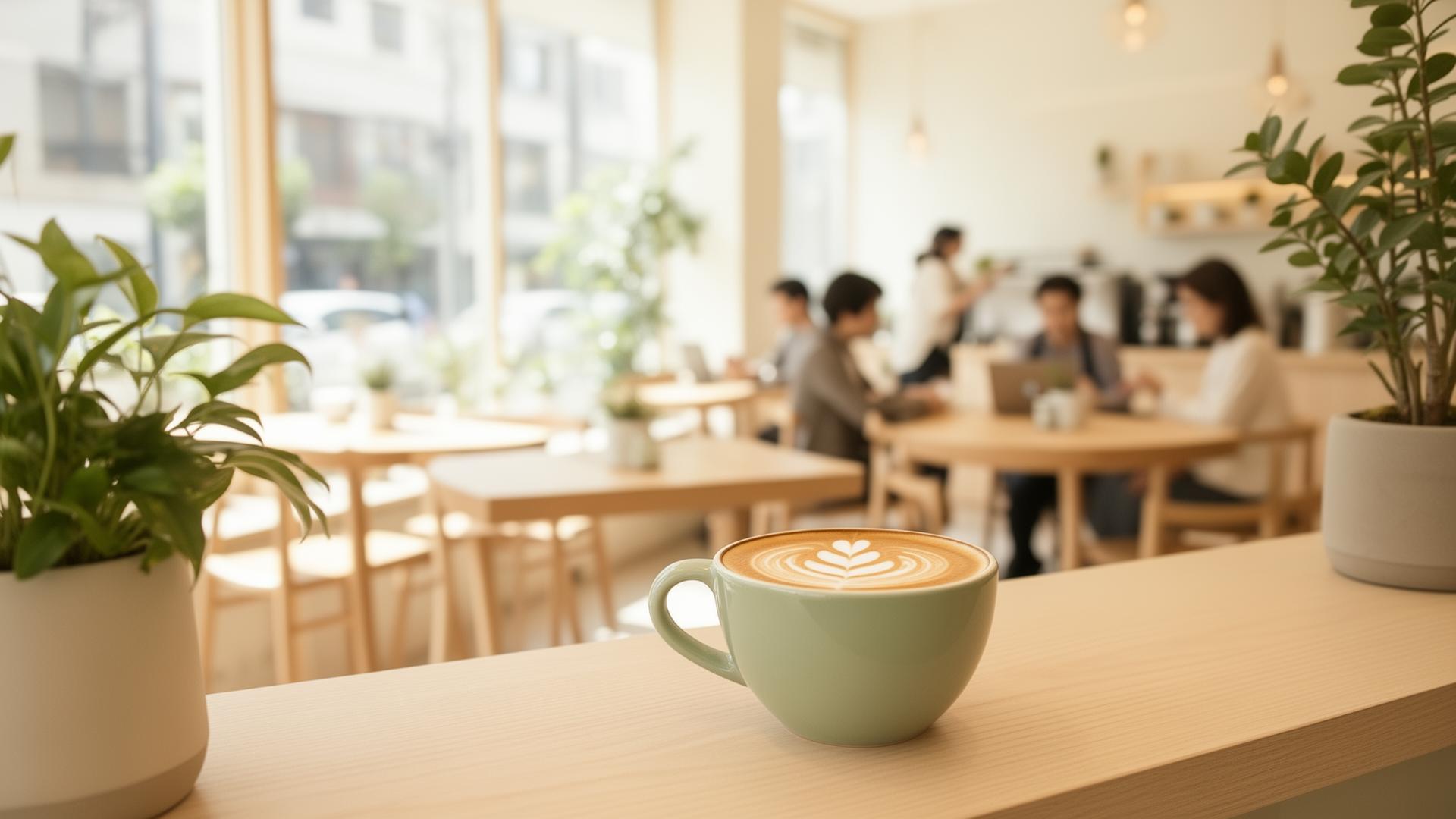 Cappuccino na svijetlom drvenom stolu u Café Centralu