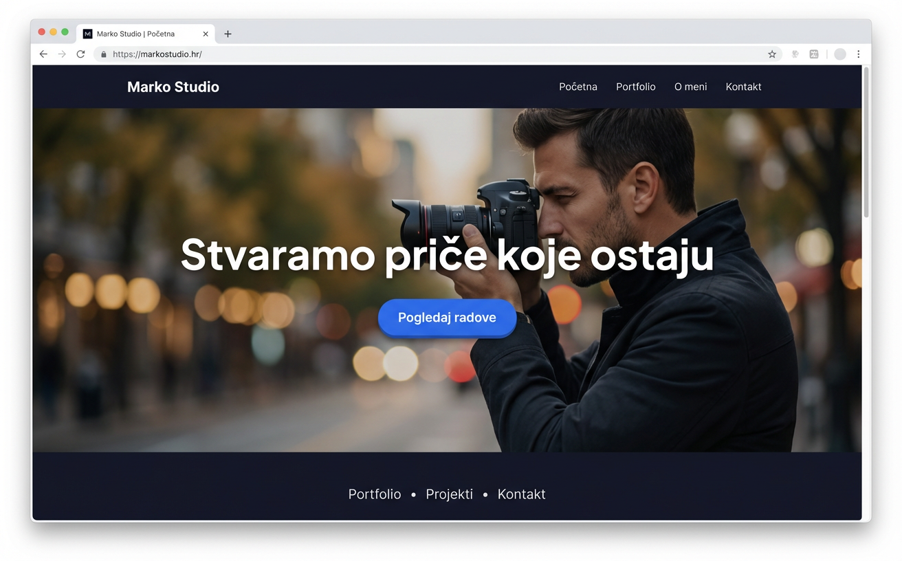 Osobni brend — primjer web stranice