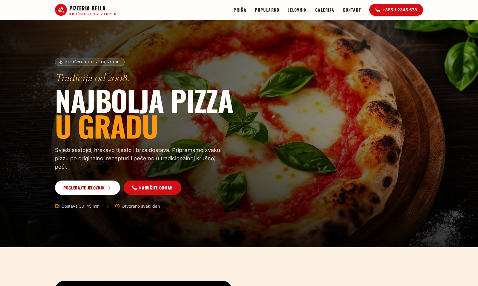 Preview Pizzeria demo stranice