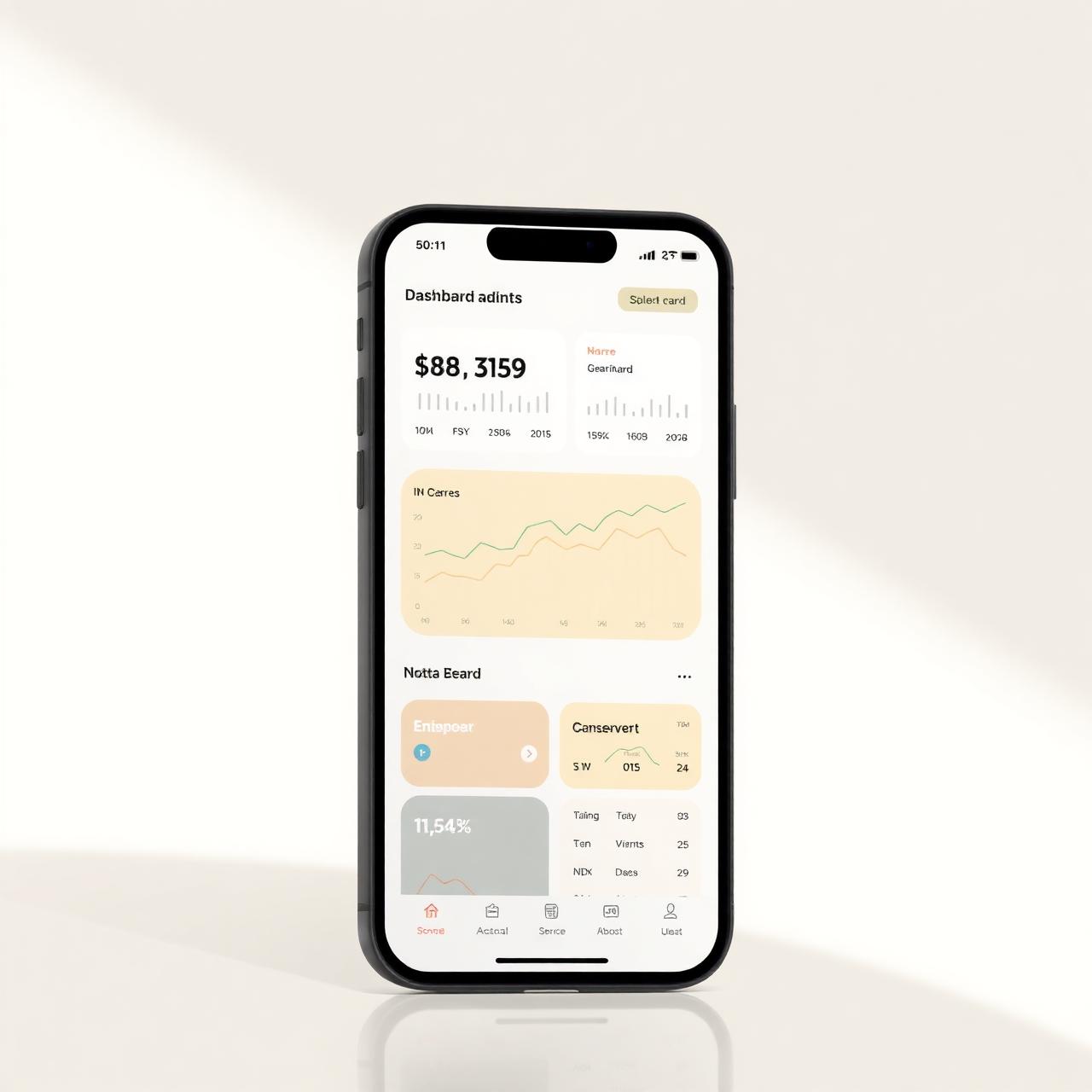 Mobile banking dashboard