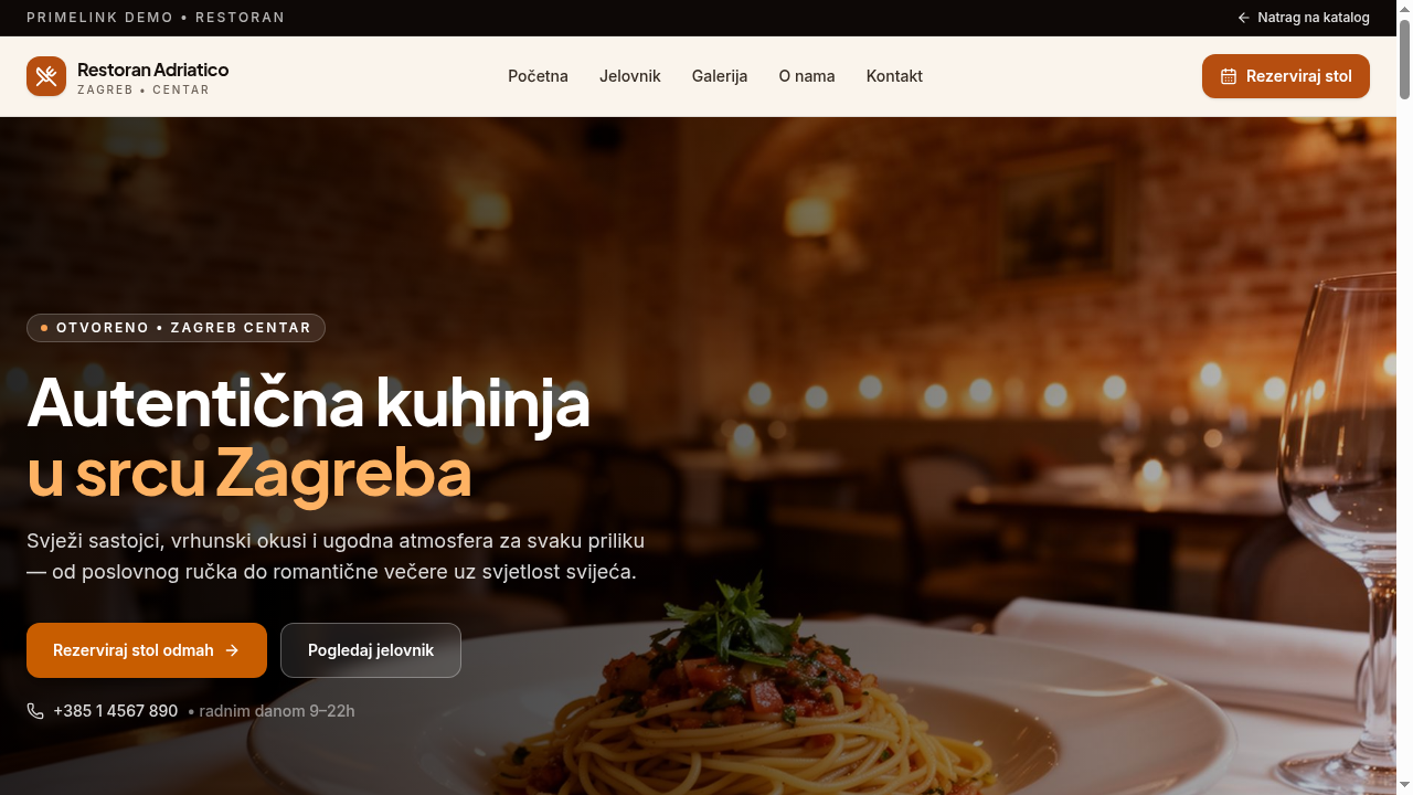 Preview Restoran demo stranice