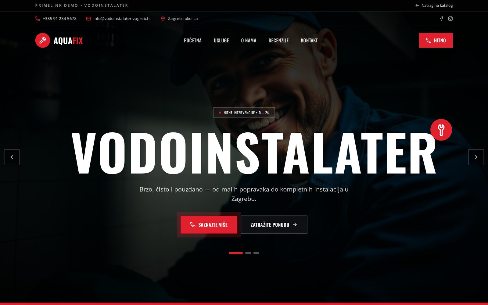 Preview Vodoinstalater demo stranice
