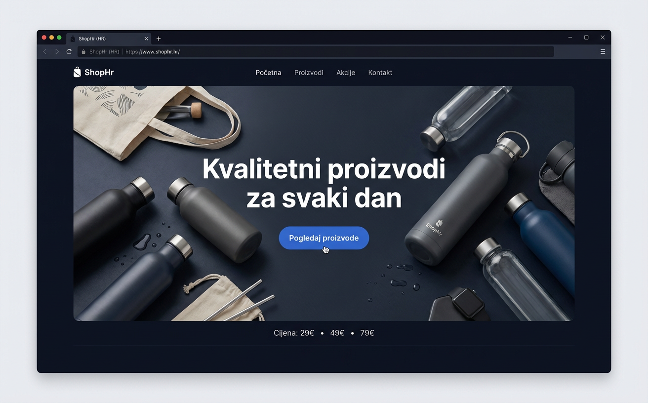 Web trgovine — primjer web stranice